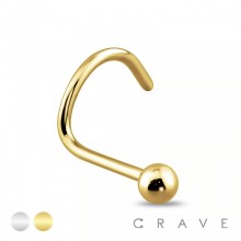 PLAIN BALL TOP SURGICAL STEEL NOSE SCREW (FISH HOOK)